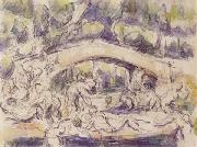 Paul Cezanne Bathers Beneath a Bridge oil on canvas